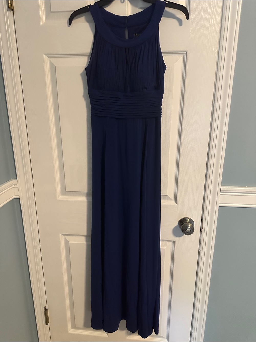 Navy Halter Evening Dress